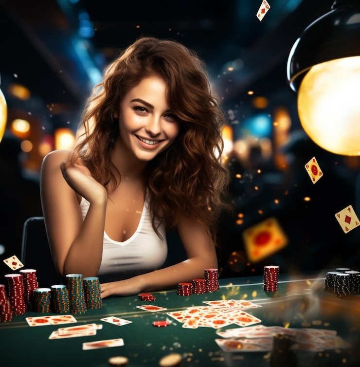 Dealer live casino dengan latar belakang studio profesional